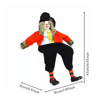 Soft Leg Clown Doll Hand-Painted Face Porcelain Clown Doll Colorful Costume for Collectors