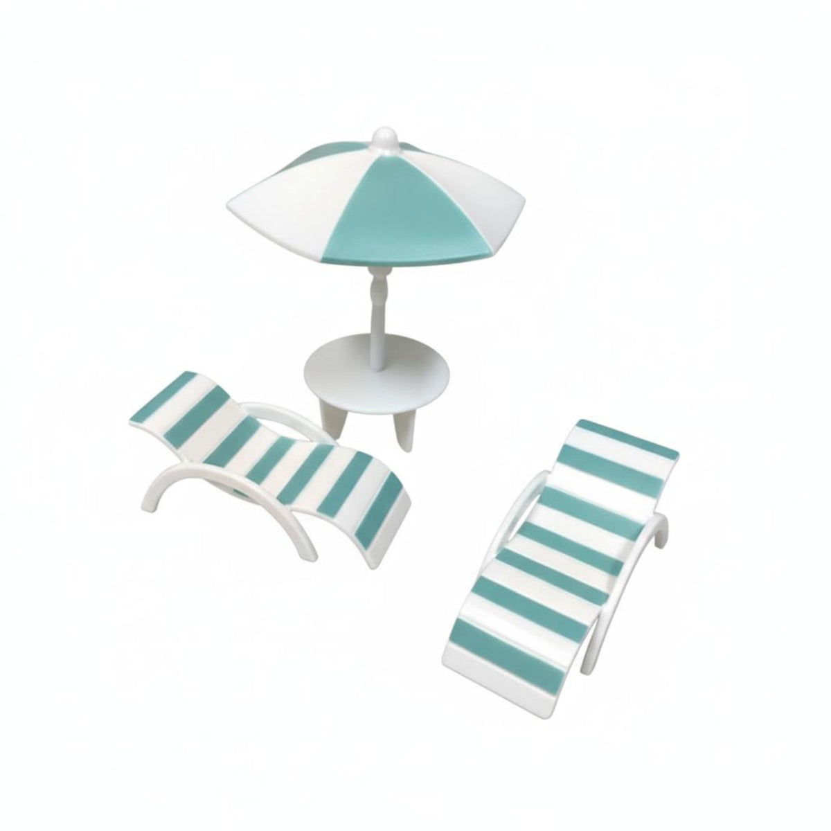 3 Pieces Pretend Play Micro Landscape Beach Decor Realistic Design Dollhouse Beach Furniture DIY Landscaping Miniature Patio Umbrella Set Lifelike for Children, Collectors, Hobbyists, Miniature Scene