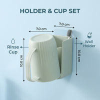 Wall Mounted Toothbrush Holder No Drill Set, Toothbrush Rack for Family, Apartment Decor Toilet Organizer Bathroom Accessories
