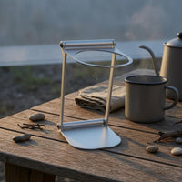 Silver-Toned Finish Foldable Coffee Machine Stand Exposed-frameFrame Portable Coffee Machine Stand Compact Appliance Support