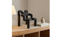 Sculptural Resin Sofa Ornament Freestanding Velvet-Textured Chair Ornament for Entryway