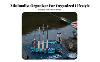 Multi-Hole Fishing Accessories Holder Stable Design 2-Tier Tackle Display Rack Stainless Steel Pillars Acrylic Fishing Rod Stand for Fishermen
