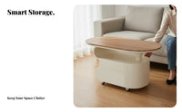 Modern design Rolling Couch Table With casters Rolling C-Table 2-Tier Storage Household Furniture Multipurpose for Apartment Dwellers, Homeowners, Students, Living Room, Bedroom, Home Office, Kitchen