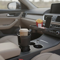 Multi-Functional Car Cup Holder with Tray Stable Car Cup Holder Tray Elevated Organizer Compact for Commuters
