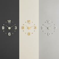 Large 3D DIY Acrylic Wall Clock Modern European Style Digital Sticker Clock