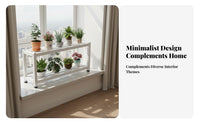Multi-Tier Flower Rack Modern Design Windowsill Plant Shelf Space-Saving Windowsill Display Rack for Balcony, Bay Window, Small Areas