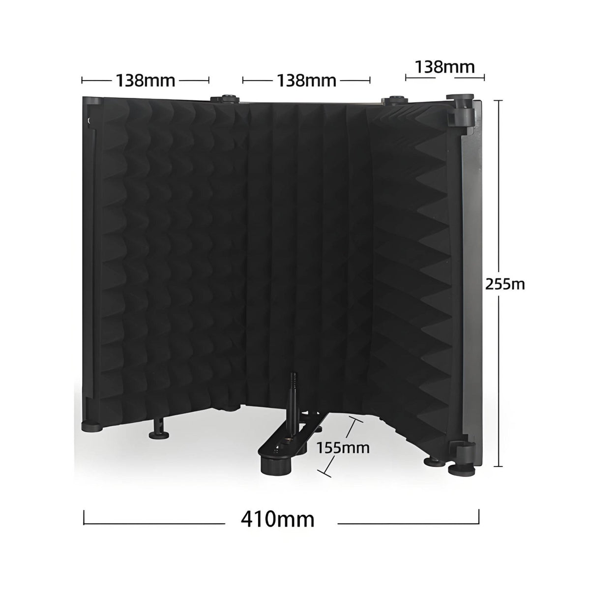 Noise Reduction Audio Record Device Isolation Barrier Desk and Stand Mountable Studio Mic Soundproof Screen Adjustable Angle Foldable Vocal Reflection Filter Quick Setup for Podcasters, Musicians, Streamers, Desktop