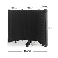 Noise Reduction Audio Record Device Isolation Barrier Desk and Stand Mountable Studio Mic Soundproof Screen Adjustable Angle Foldable Vocal Reflection Filter Quick Setup for Podcasters, Musicians, Streamers, Desktop