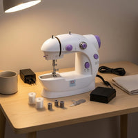 Foot Pedal Compact Electric Sewing Machine Built-in Light Mini Sewing Machine Accessories Included Home Appliance Plastic Body