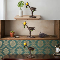 Bird Statue with Nest Compact Bird Sculpture with Branch Spring-Themed Shelf Decor Highlight for Collectors, Windowsill