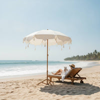 Shade Umbrella with Tassels Bohemian Boho Shade Umbrella Boho Umbrella Decorative for Beach, Yard