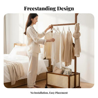 Open Design Clothes Rack with Shelves Multi-Functional Freestanding Organizer with Shelves Space-Saving Garment Stand Sturdy and Stable for Apartment Dwellers, Students, Homeowners, Entryway, Hallway, Dorm Room, Corner