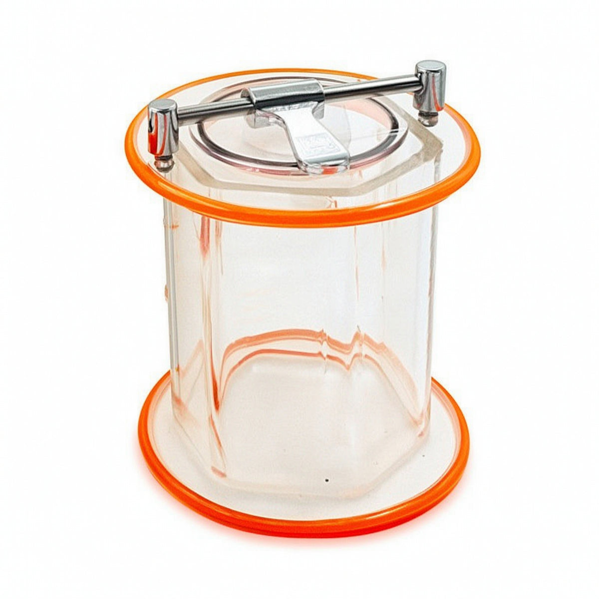 Polishing Barrel with Metal Clamp Transparent Rotary Tumbler Barrel Mini Replacement Polishing Drum for Jewelers