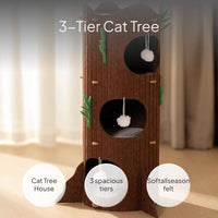 Felt Cat Tree Cave Condo with Enclosed Multi-Level Design