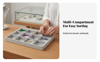Transparent Clear Compartment Stackable Organizer Tray particle-resistantresistant Jewelry Box Insert for Crafters, Hobbyists, Display Case, Craft Table, vanity Top, Drawer