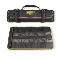 Oxford Cloth Roll-up Tool Bag Yellow Piping Roll up Tool Bag Fastening Straps Carrying Handle