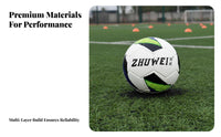 Wear-Resistant Training Soccer Ball Burst-Proof Laminated Soccer Ball Long-Lasting for Teenagers, Adults, School Sports, Match Play