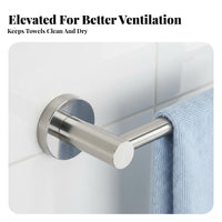 Drillno-Drill Installation Single Rod Towel Bar Rust-Proof Single Towel Bar Rustproof Bathroom Hardware Space-Saving for DIY Enthusiasts, Interior Designers, Washroom, Laundry Room, Kitchen, Closet
