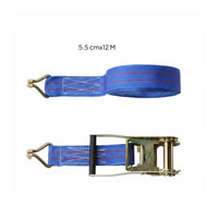 High Strength Polyester Heavy Duty Cargo Strap Long-Lasting Stitching Strapping Strap with Buckle Steel Hooks for Truckers, Trucks
