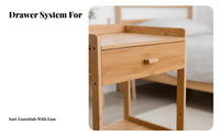 Modern Design Rolling Nightstand with Drawers On Wheels Bedside Cabinet Easy to Assemble Side Table Multi-Purpose for Apartment Dwellers, Homeowners, Students, Bedroom, Small Areas, Office