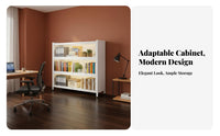 Dustproof Multi-Tier Book Cabinet with Glass Doors Spacious Storage Tall Cabinet with Clear Doors Sturdy Construction Bookcase Heavy-Duty for Children, Collectors, Homeowners, Study Room, Bedroom, Kitchen
