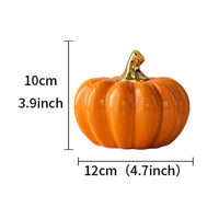 Imitation Pumpkin Figurine Easy to Smooth Ceramic Pumpkin Statue Reusable Table Ornament for Tabletop, Halloween
