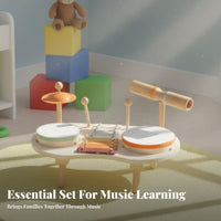 children's Multi-Instrument Music Bundle Orff Inspired Percussion Toy Educational Rhythm Band Kit for Beginners, Parents, Daycare, Home Play, Playroom