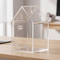 Escape-Proof Reptile Enclosure with Feeding Hatch Clear Reptile Enclosure Transparent Acrylic Terrarium Well-Ventilated for Hobbyists, Home Office