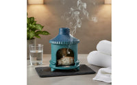 Heat Resistant Ceramic Palo Sacred Holder Stable Tripod Base House Shaped Sage Burner Speckled Glaze Finish Ceramic Incense Hut for Spa