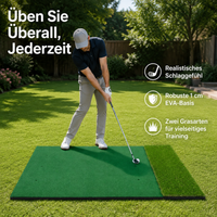 Golf mat garden 1.2x1.5m, precision hitting mat for beginners with guide lines, indoor & outdoor EVA base, green grass surface