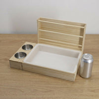 Wooden Hay Feeder with Built-in Food Bowl, Freestanding Rack for Guinea Pigs and Chinchilla, Overhead Entry Pig Hay Holder Hamster Accessories