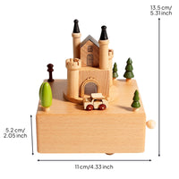 Gift Portable Hand-Turn musical box  Wooden Crank musical box