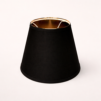 Light Shade with Black and Gold Interior for Ceiling and Table Lamps, Cone Lampshade with Thermoplastic Coated Material and PVC