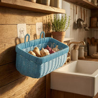 Wall-Mounted Storage Basket Rectangular Wall-Mounted Organizer Basket Easy Installation Space-Saving for Kitchen