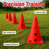 38cm Football Training Equipment, PE Polyethylene Cones with Square Base, for Soccer Agility Sports Training