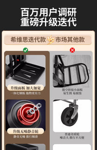 手拉车折叠轻便携拉杆车搬家用手推车行李小拖车爬楼梯神器搬运车