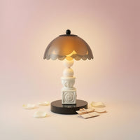 Adjustable Table Lamp with Dome Shade Warm Vintage Table Lamp Sculptural Soft for Bedroom