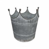Vintage Iron Flower Container Pot Crown Shaped Planter With Drainage Hole Crown Shape Planter for Tabletop