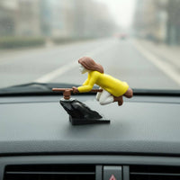 Magical Theme Witch Car Dashboard Ornament Easy Installation Flying Wizard Car Decoration No Batteries Needed Motion Activated Dashboard Figure 3D Printed for Fantasy Fans