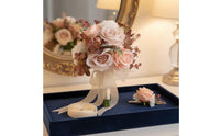 Bridal Floral Bouquet Artificial Flowers Bridal Artificial Flower Ribbon Bow Event Decoration for Brides, Bridesmaids