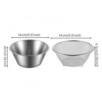 2 Pieces Perforated Mesh Strainer Bowl Smooth Edges Draining Bowl Set Silver Finish Fine Mesh Colander