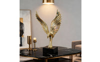 Eagle Statue with Base Gilded Eagle Sculpture Decorative Bird Figurine Glossy Bird Statue Tabletop for Homeowners, Living Room