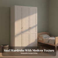 Double Door Armoire Retro Design Freestanding Wardrobe with Drawers space-efficient Size Clothes Cabinet for Children, Renters, Apartment, Guest Room, Hallway