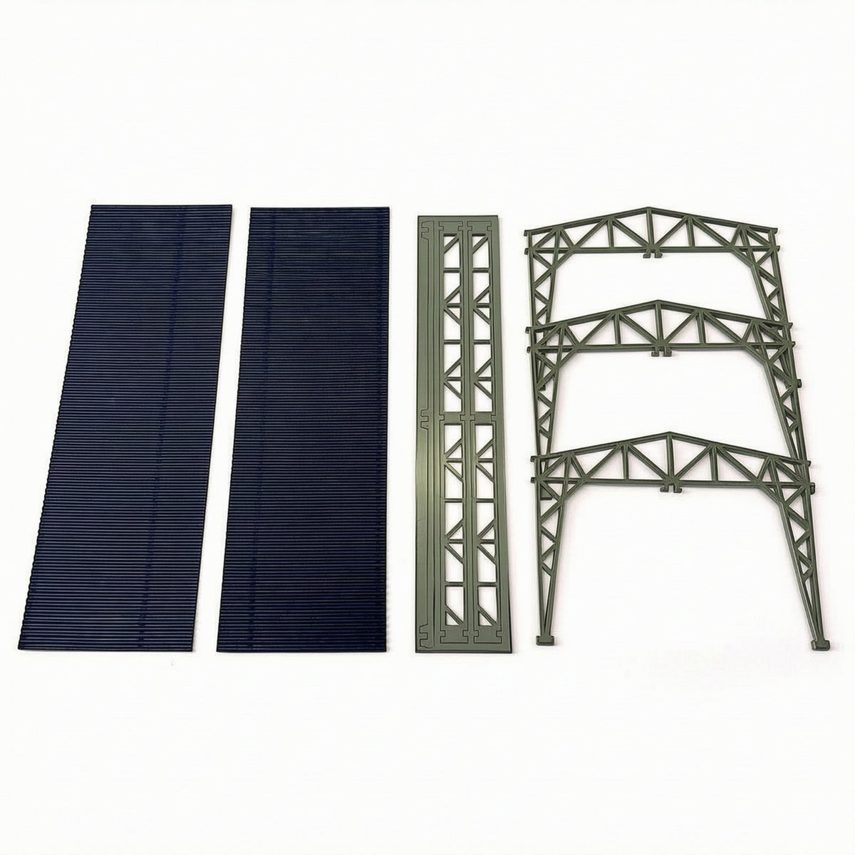N-Scale Canopy with Lattice Framework Corrugated Model Railway Garage Miniature Shelter Modular for Hobbyists