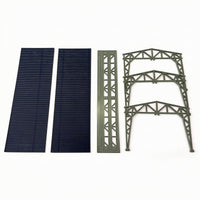 N-Scale Canopy with Lattice Framework Corrugated Model Railway Garage Miniature Shelter Modular for Hobbyists