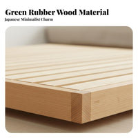 Japanese Design Foundation Bed Breathable Design Japanese Floor Bed Frame Sturdy Construction Mattress Foundation for Simplicity Lovers, Tatami Room