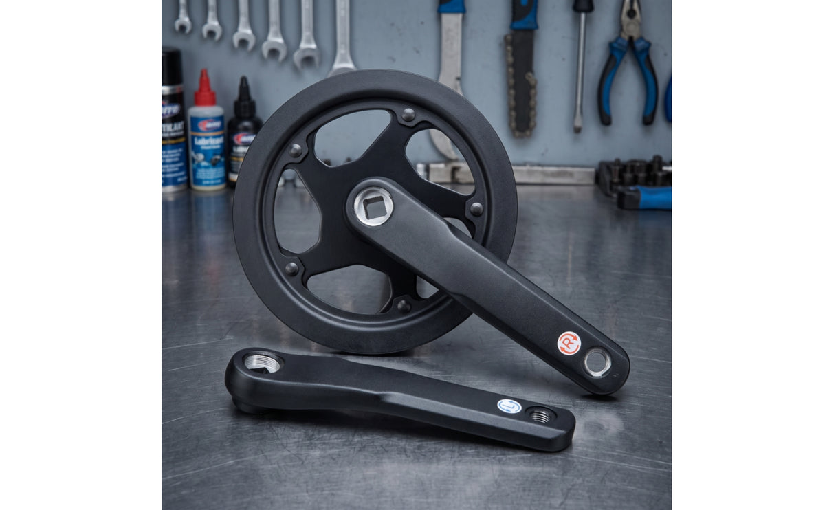 Crankset with 38T Chainring Square Taper 170mm Cycle Crankset Aluminum Alloy for Cyclists, Commuters, Road Bicycling, Folding Bikes