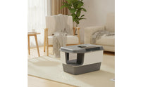 Hooded Cat Toilet Enclosure Anti-Splashing Fully Enclosed Cat Toilet Enclosure Upgraded Pet Supply for Living Room