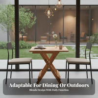 Wooden Folding Table Foldable Design Solid Wood Foldable Table Multi-Scene Use Household Furniture for Campers, Families, Barbecue, Camping, Garden