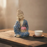 Buddha Statue with Tranquil Buddha Figurine Peaceful Sculpture for Tea Table, Garden